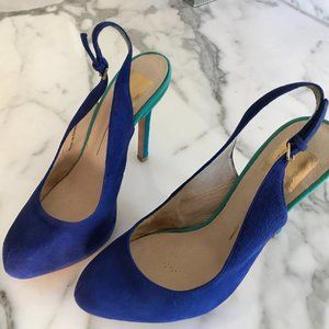 Suede high heel pumps
